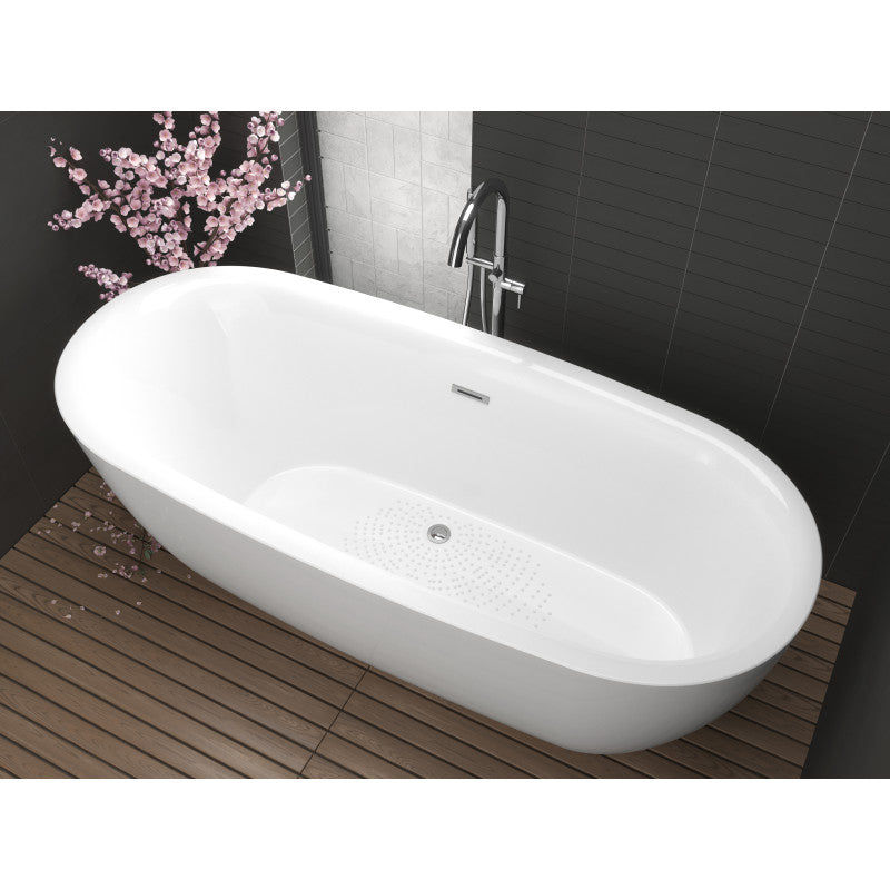 Thumbnail: ANZZI Ami Series 67 in. x 30 in. Flat Bottom Acrylic Freestanding 91