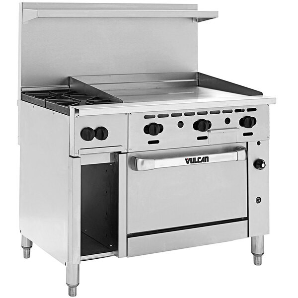 Vulcan 48C-2B36GN Endurance Natural Gas 2 Burner 48″ Range with 36″ Manual Gridd