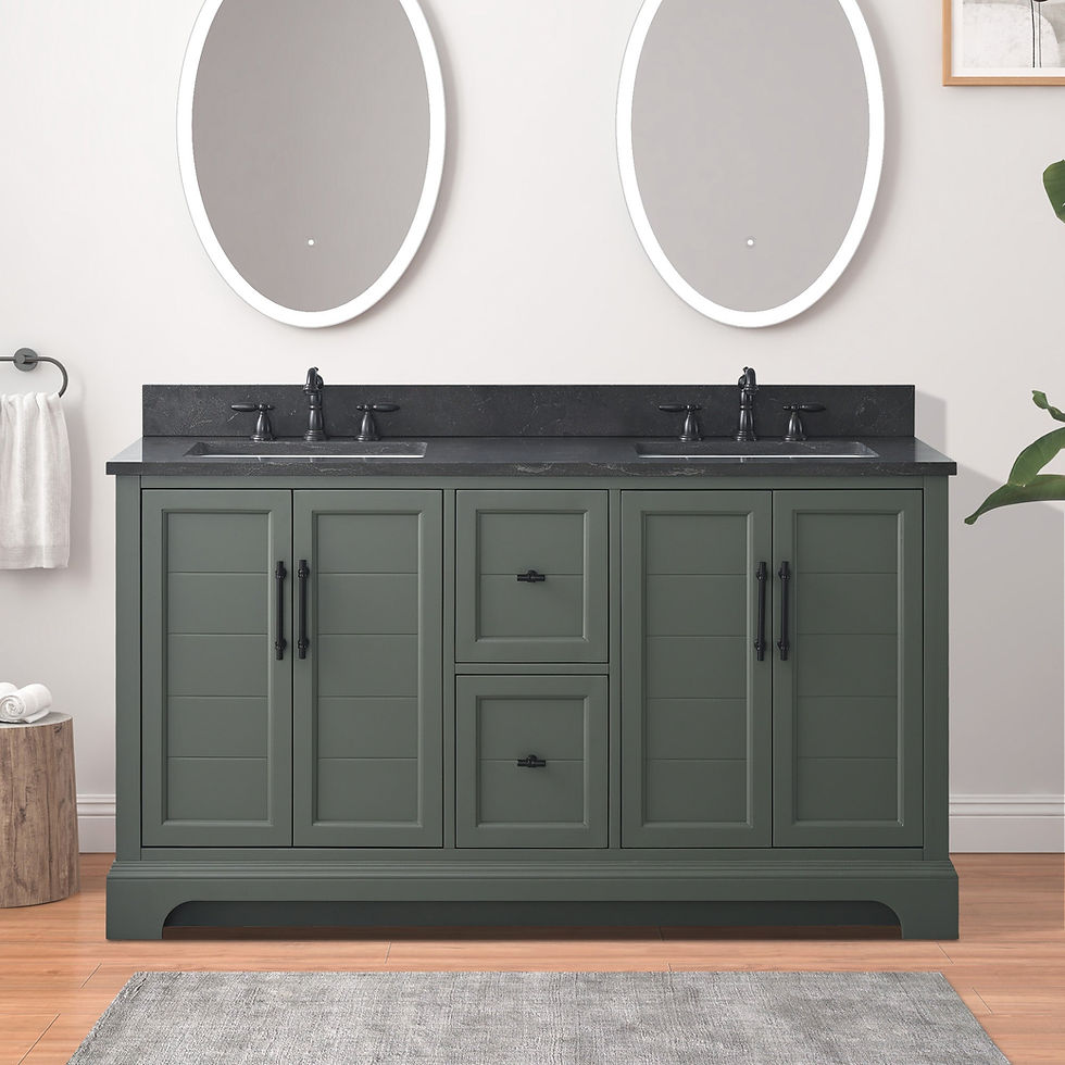 Thumbnail: vanityart 60x22x34.5’’ Double Sink Freestanding Bathroom Vanity w/