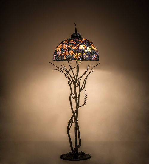Meyda 75"H Tiffany Magnolia Floor Lamp
