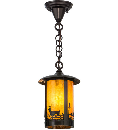 Meyda 8"W Fulton Deer at Lake Pendant