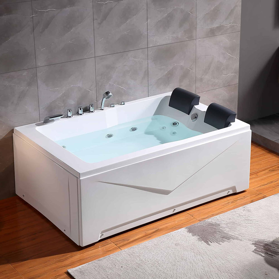 Thumbnail: ibathtub 71" Alcove Whirlpool 2-Person Bathtub with Right Drain