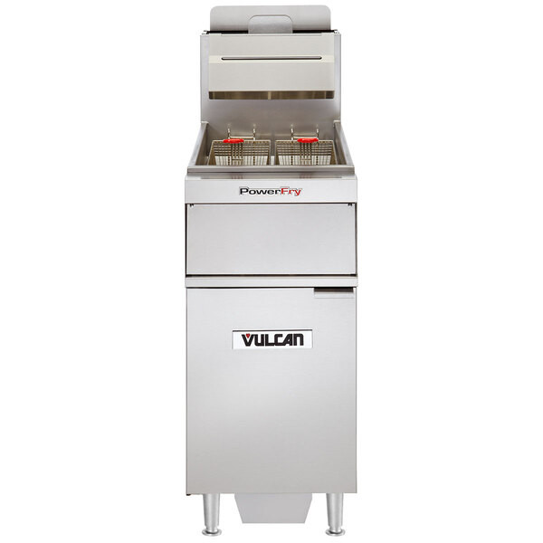 Vulcan VFRY18F-LP Liquid Propane 45-50 lb. Floor Fryer with Solid State Analog C