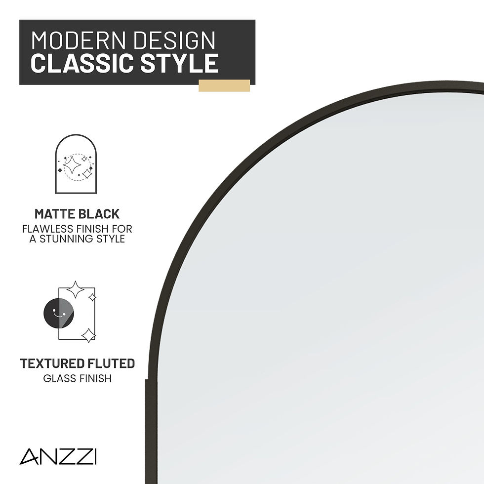 Thumbnail: ANZZI Ember Series 78 in. x 34 in. Framed Arch Fixed Shower Screen Door