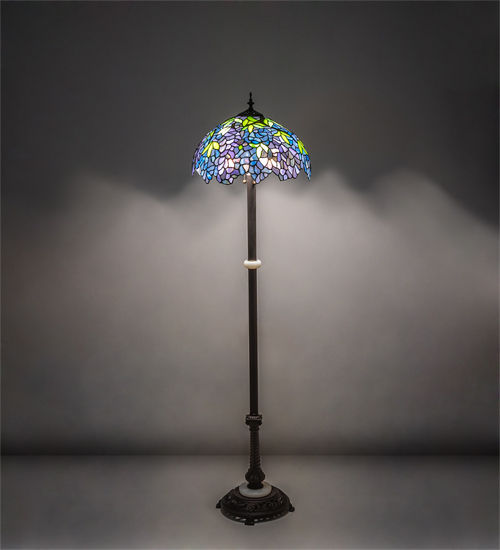 Meyda 62" High Tiffany Wisteria Floor Lamp