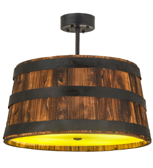Meyda 25" Wide Whiskey Barrel Pendant