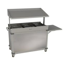 Cadco CBC-GG-B3-L7 74 1/2" Mobile Food Bar w/ Enclosed Base & Stainless
