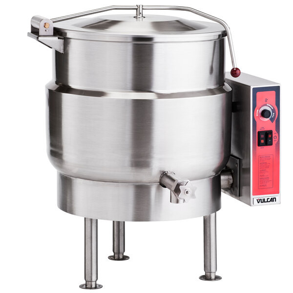 Vulcan K60EL 60 Gallon Stationary 2/3 Steam Jacketed Electric Kettle – 208V, 3 P