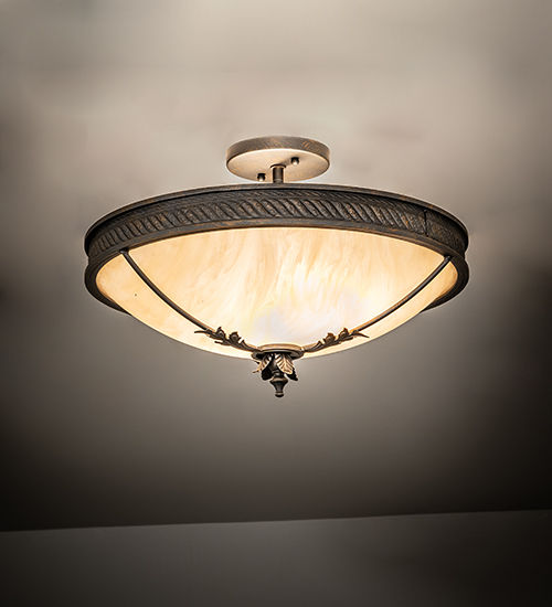Meyda 18" Wide Hoja Semi-Flushmount