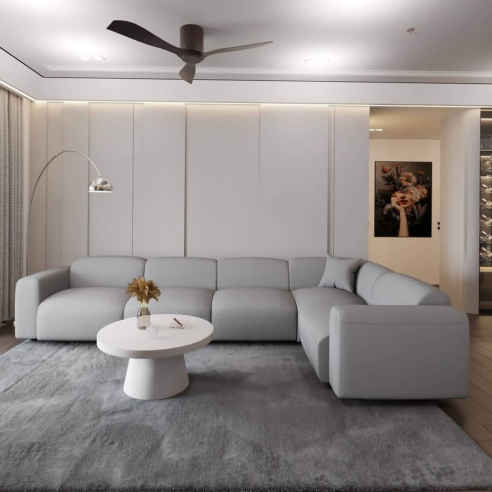 Thumbnail: Leisuremod Whisper 4-6 Seater Conversation Set w/ a Chaise & Ottoman