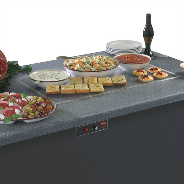 Hatco GRSSB-3618 36″ x 18″ Glo-Ray Built-In Ash Gray Heated Stone Warmer Shelf