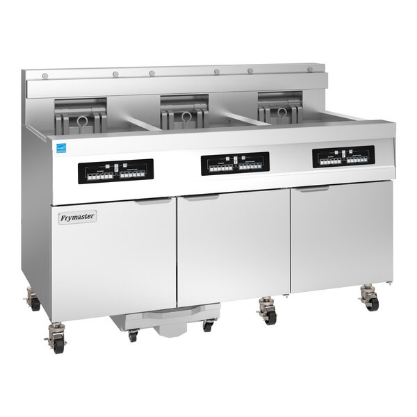 Frymaster 31814EF Oil Conserving 180 lb. Electric 3 Unit Floor Fryer with CM3.5