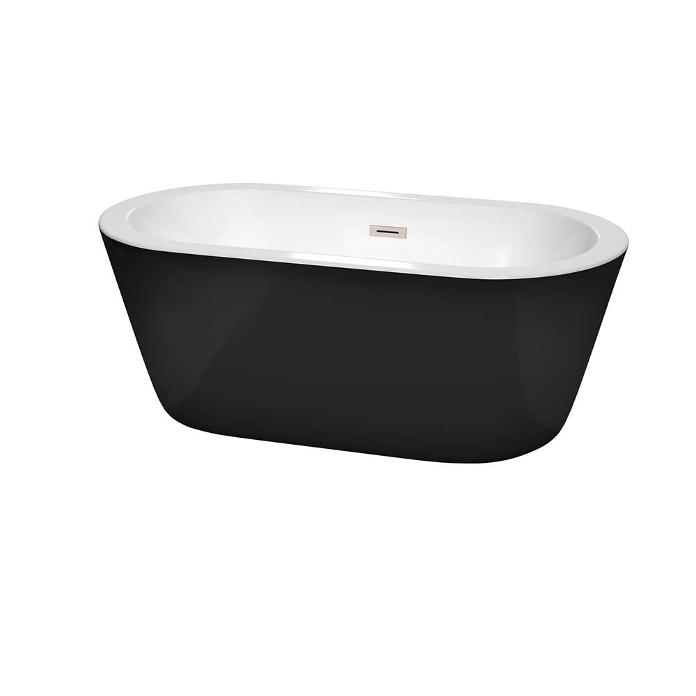 Wyndham Collection Mermaid 60″ Freestanding Bathtub in – WCOBT100360BKBNTRIM