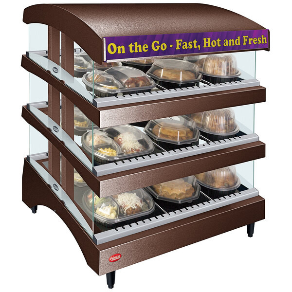 Hatco GR3SDS-27TCT Copper Glo-Ray 27″ Slanted Triple Shelf Heated Glass Merchand