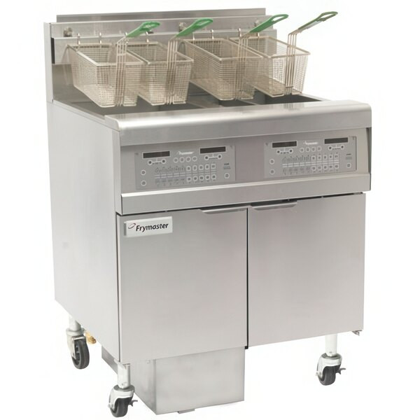 Frymaster FPGL230-2LCA Natural Gas Floor Fryer with Full Right Frypot / Left Spl