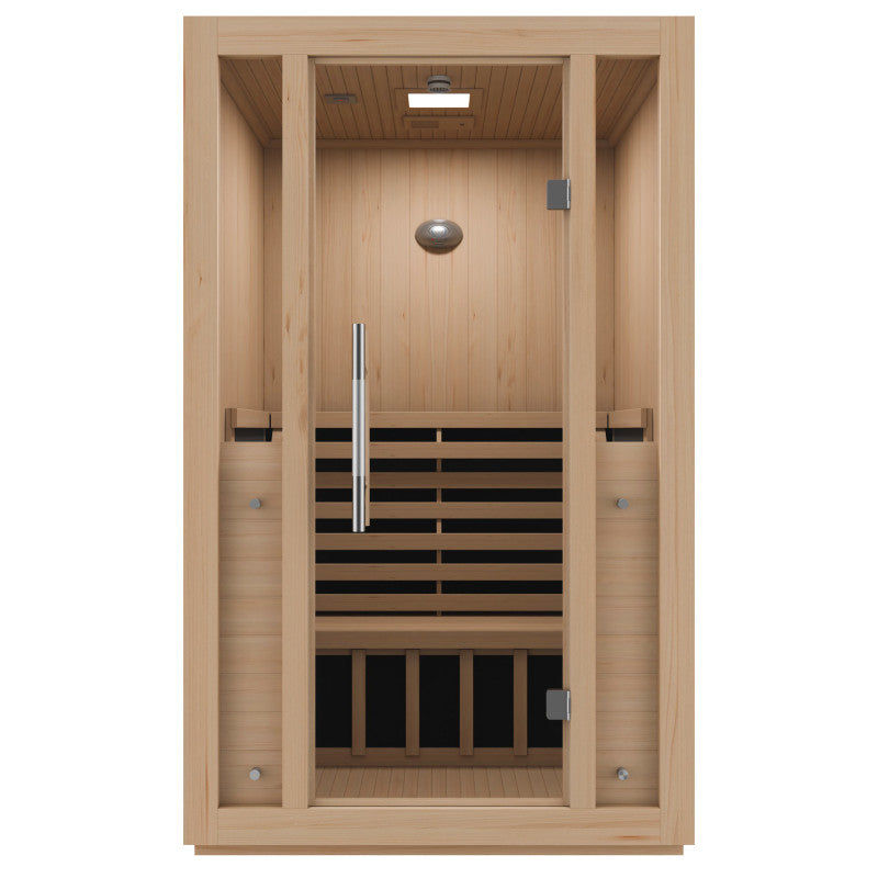 Fiji 2-Person Carbon FAR Infrared Hemlock Wooden Indoor Home Sauna Room with LED
