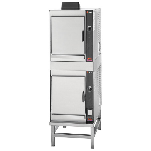 Groen (2) HY-5EF 208/3 HyPerSteam Stainless Steel Stacked Pressureless Electric