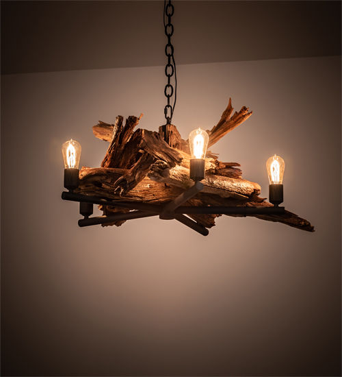 Meyda 35" Wide Driftwood 5 Light Chandelier