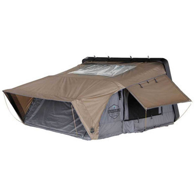 HD Bushveld 4 Person Cantilever Hard Shell Roof Top Tent Grey Body & Tan Rainfly