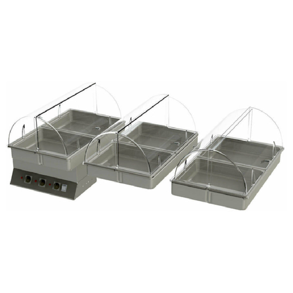 Cadco GG-HT3 Electric Heat Package with (6) Stainless Steel Steam Pans