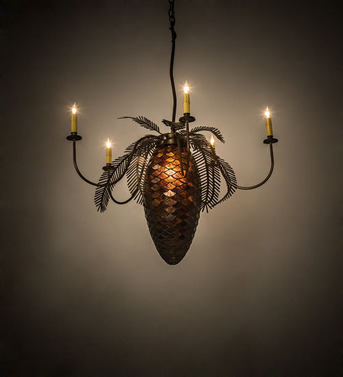 Meyda 36" Wide Pinecone 5 Light Chandelier