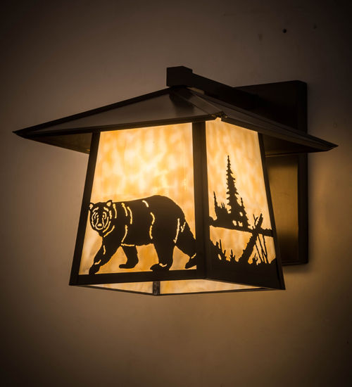 Meyda 12" Wide Stillwater Lone Bear Wall Sconce