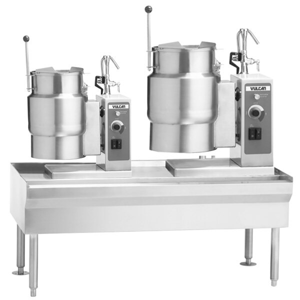 Vulcan VEKT64/612 64″ Table with (1) 6 Gallon and (1) 12 Gallon Electric Tilting