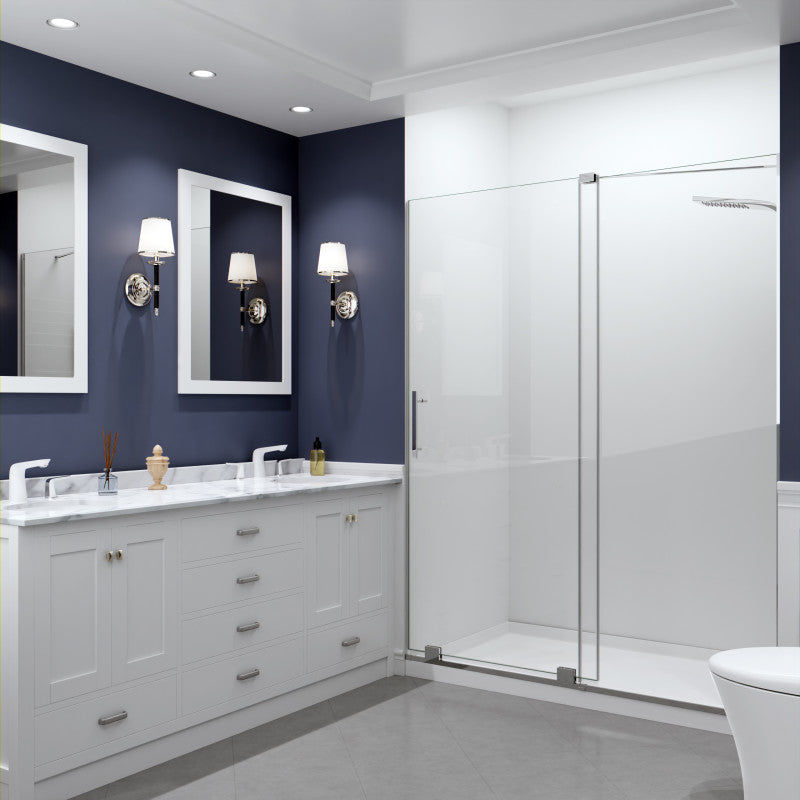 ANZZI Longboat Series 60 in. x 76 in. Semi-Frameless Shower Door with TSUNAMI GU
