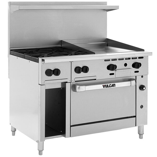 Vulcan 48S-4B24GTP Endurance Liquid Propane 4 Burner 48″ Range with 24″ Thermost
