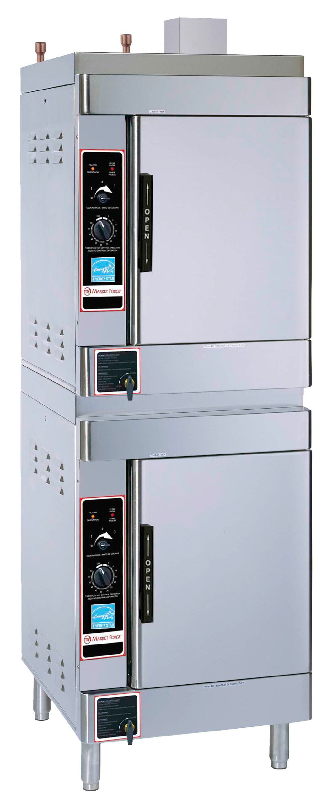 Crownsteamgroup - Sirius II Series, Boilerless Two (6) Pan Steamers With Stackin