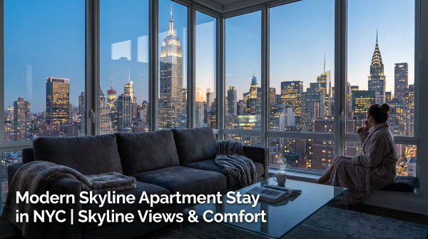 modern skyline apartment stay