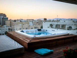 penthouse with a jacuzzi