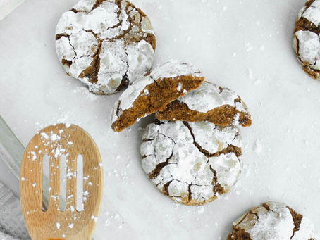 Soft & Spiced Gingerbread Crinkle Cookies