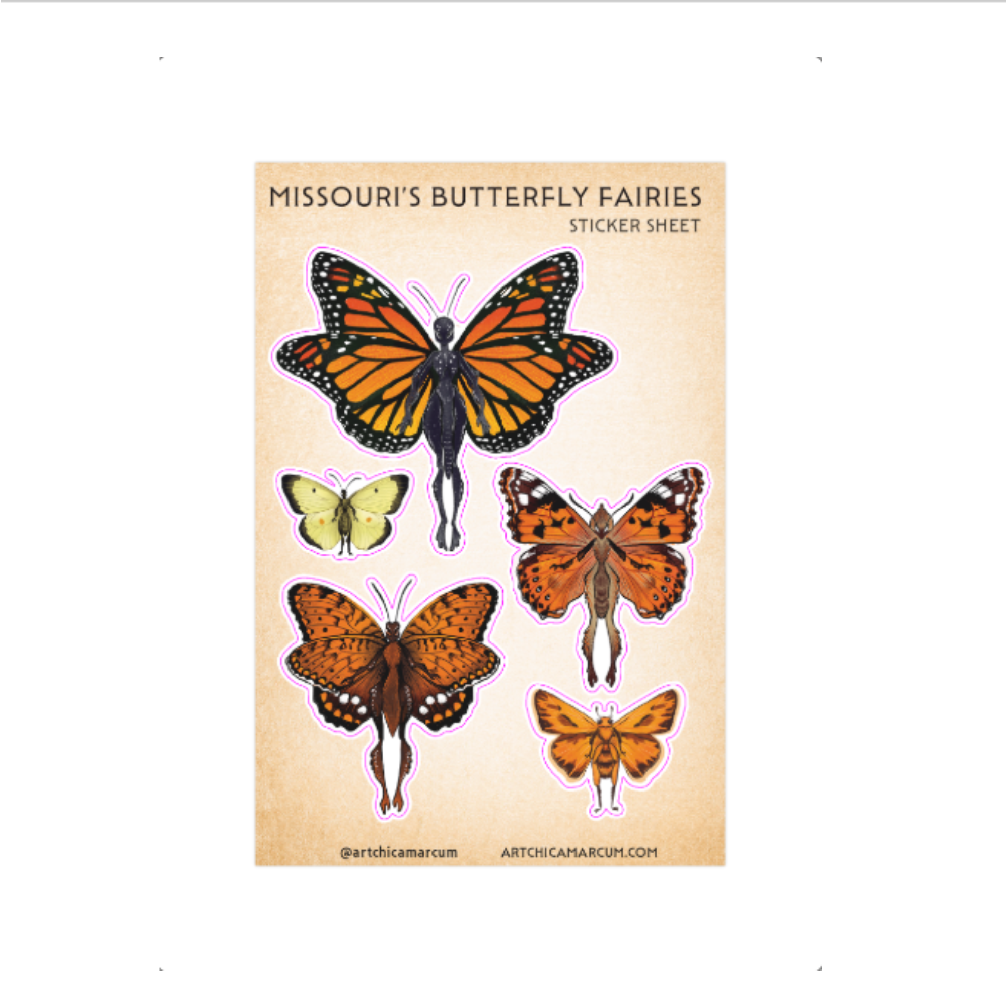 Butterfly Fairy Sticker Sheet - Set 2