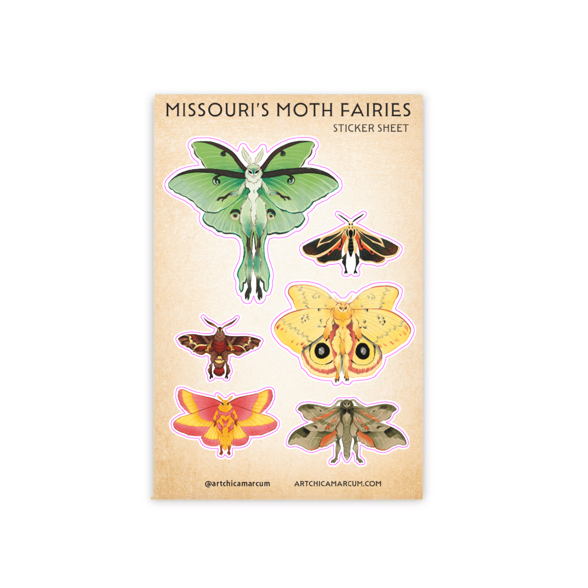 Missouri's Moth Fairies Sticker Sheet - Set 2