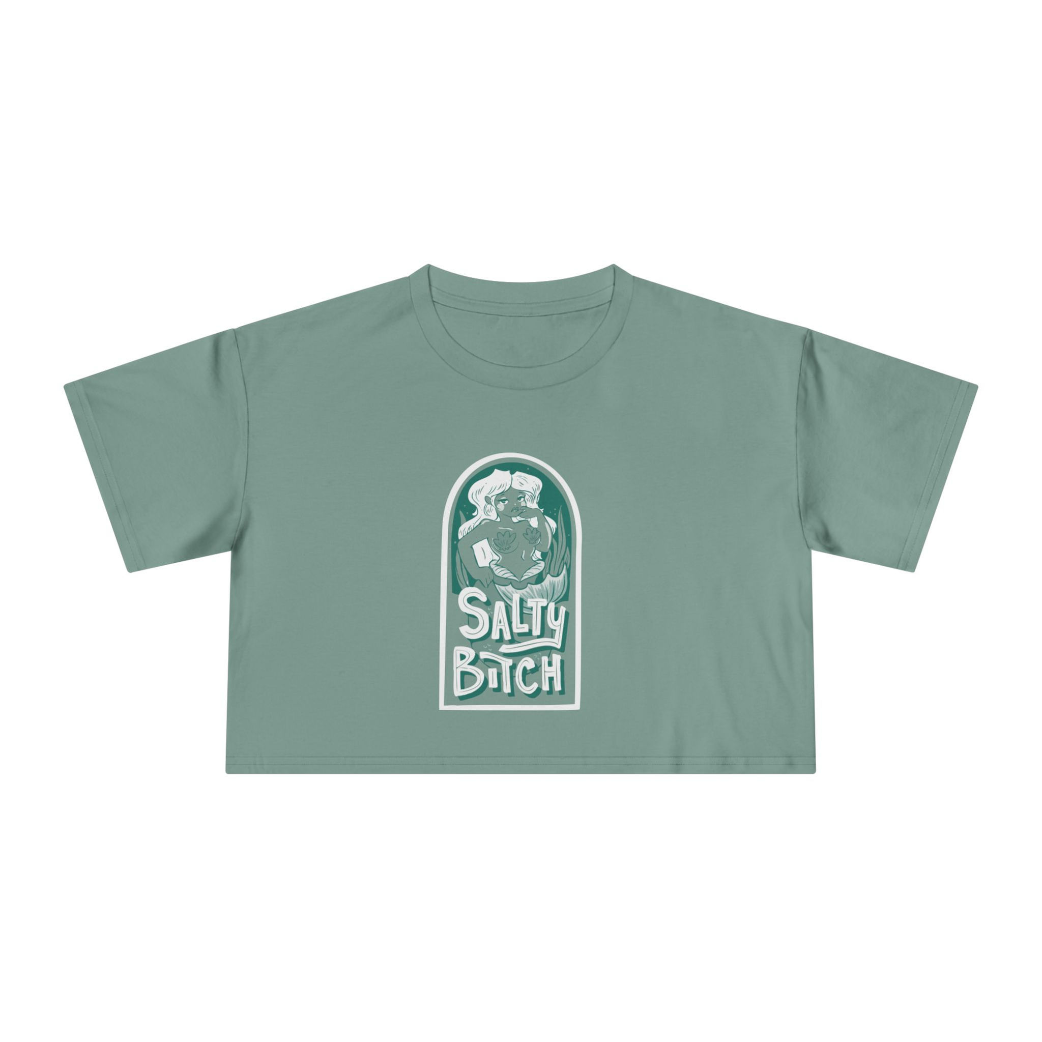 Salty Bitch Mermaid Graphic Crop Tee