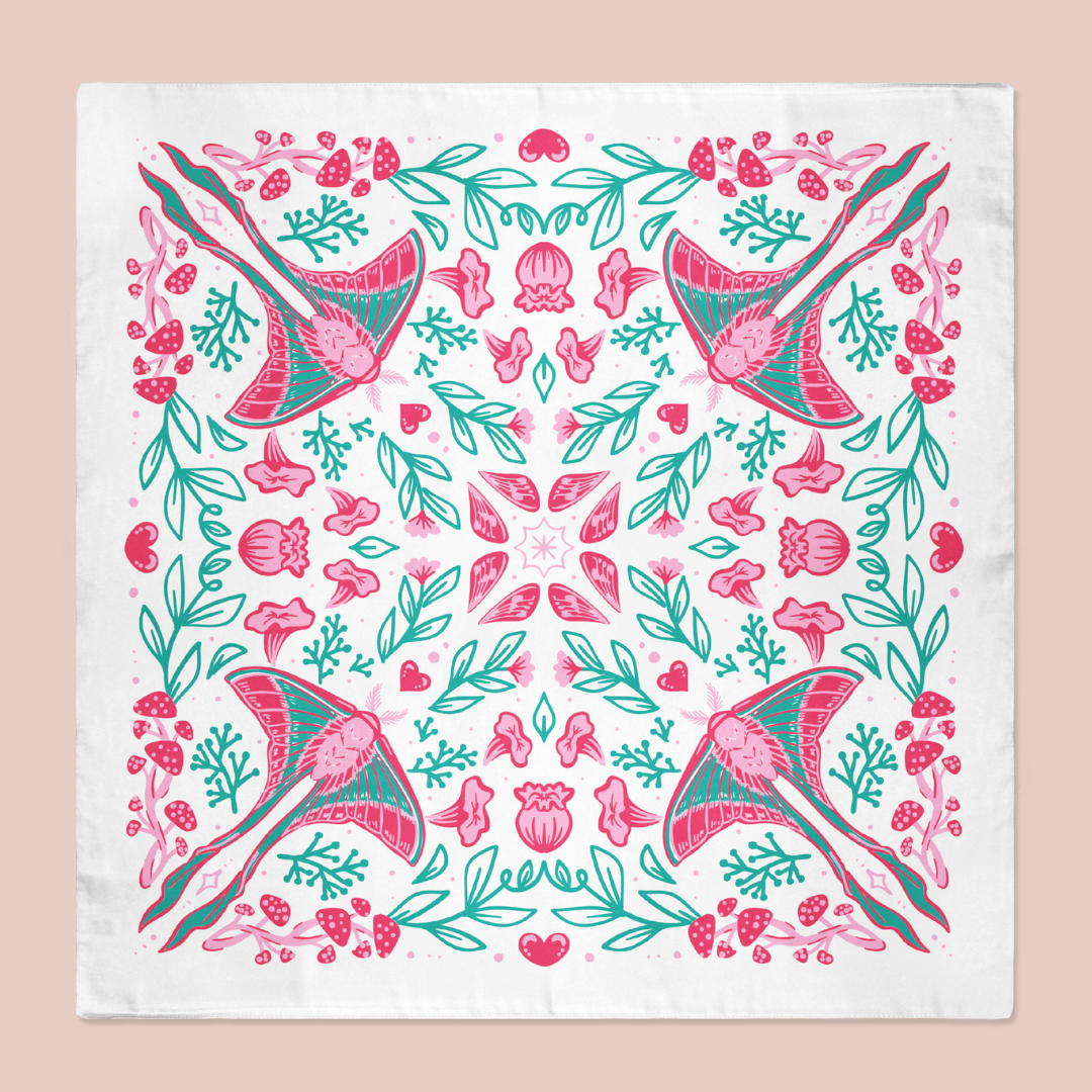 Pink Spirit Moth Bandana