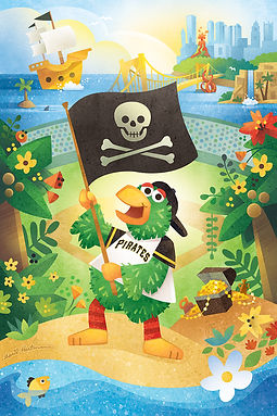 Art by April Hartmann_ Kid's Day Parrot Poster for Pittsburgh Pirates