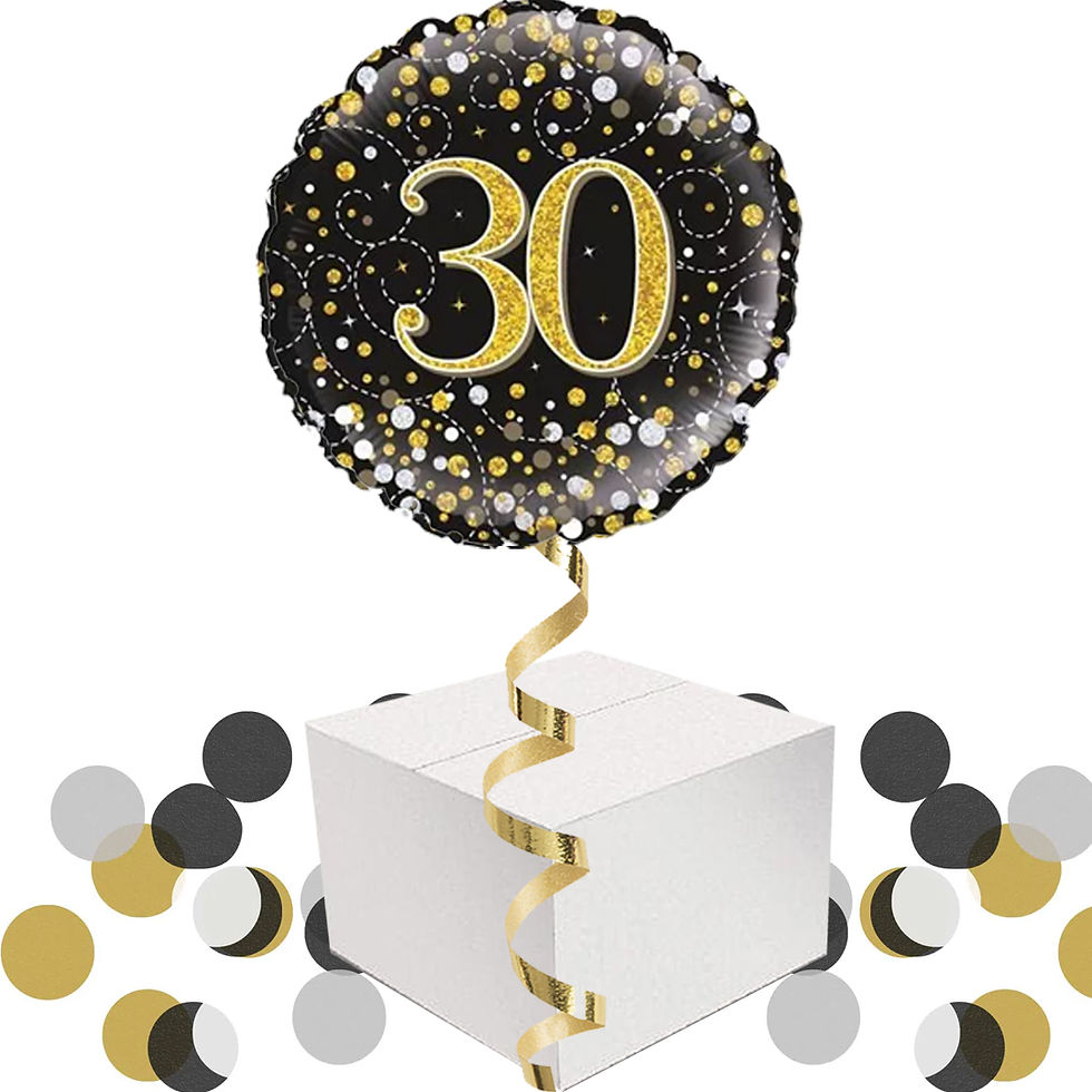 Thumbnail: Balloon in a Box - Black & Gold Age 16 - 90