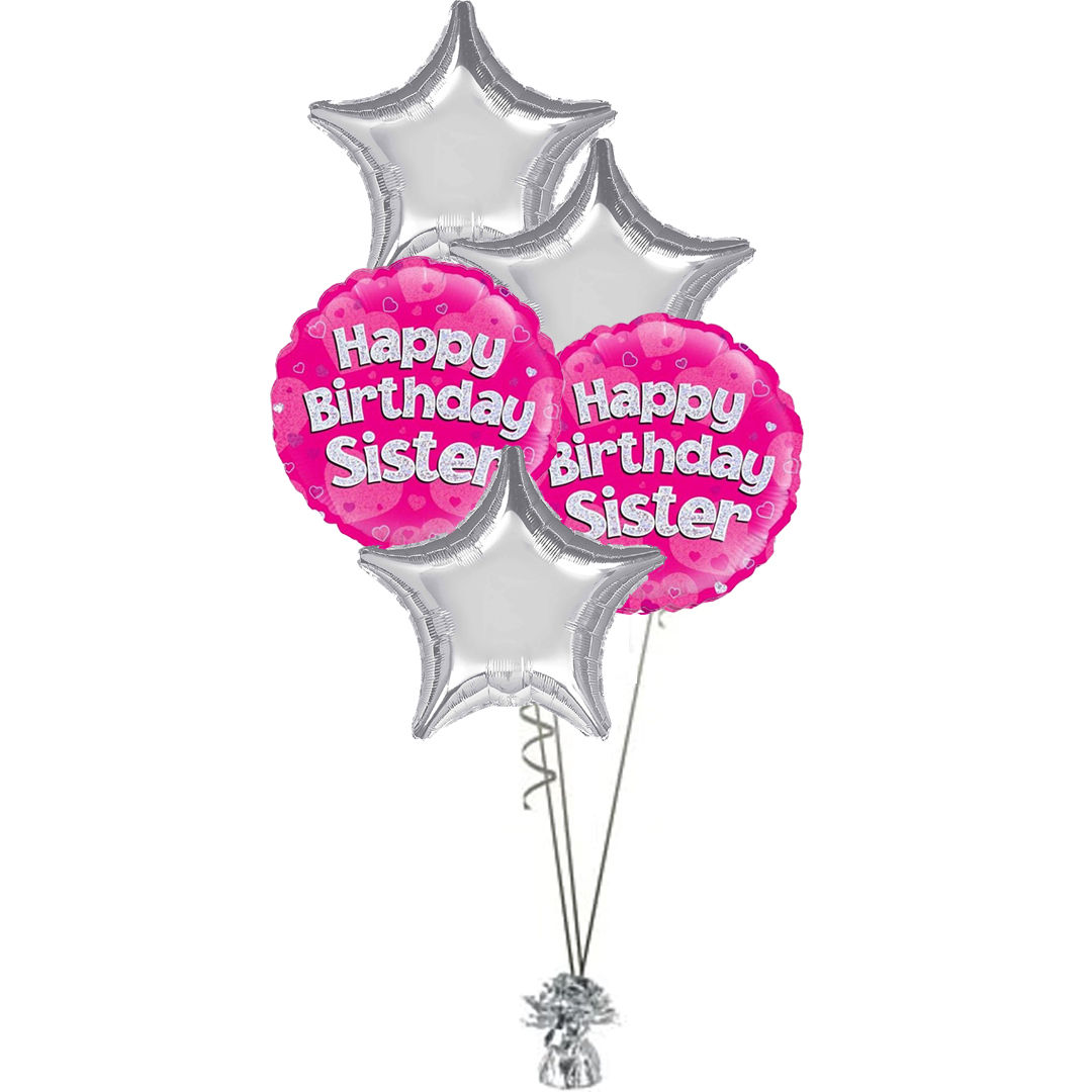 5 Foil Bouquet - Happy Birthday Sister