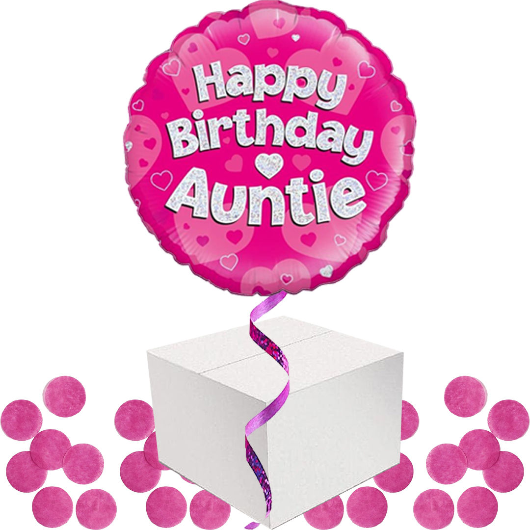 Balloon in a Box - Happy Birthday Auntie