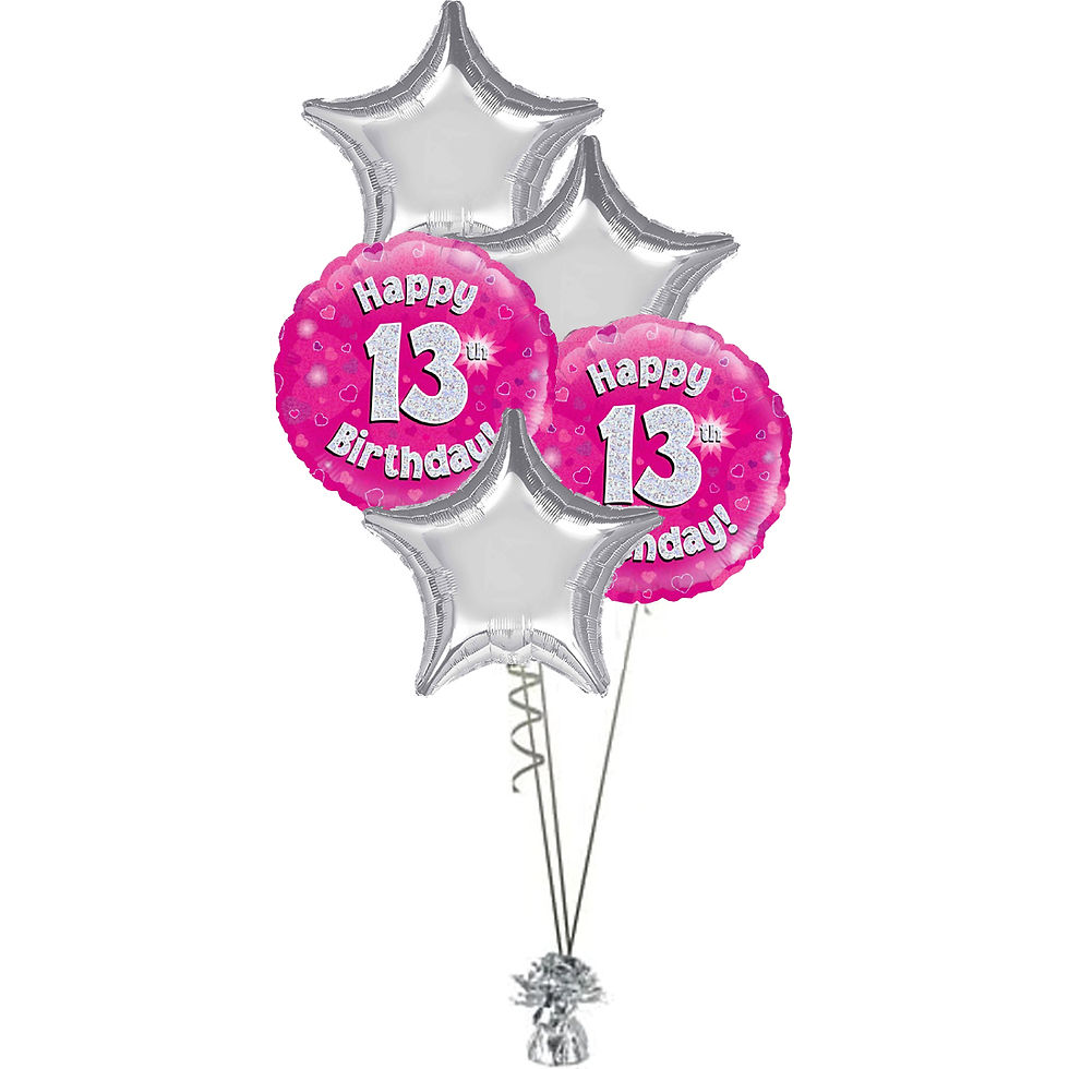 Thumbnail: 5 Foil Bouquet - Pink Age 1 to Age 15