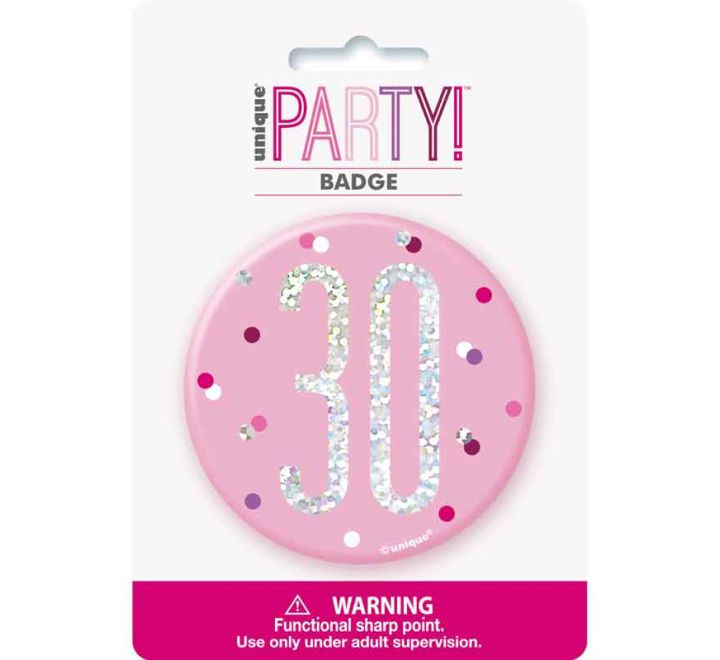 Thumbnail: Birthday Badge Age 13 - 90 - Pink