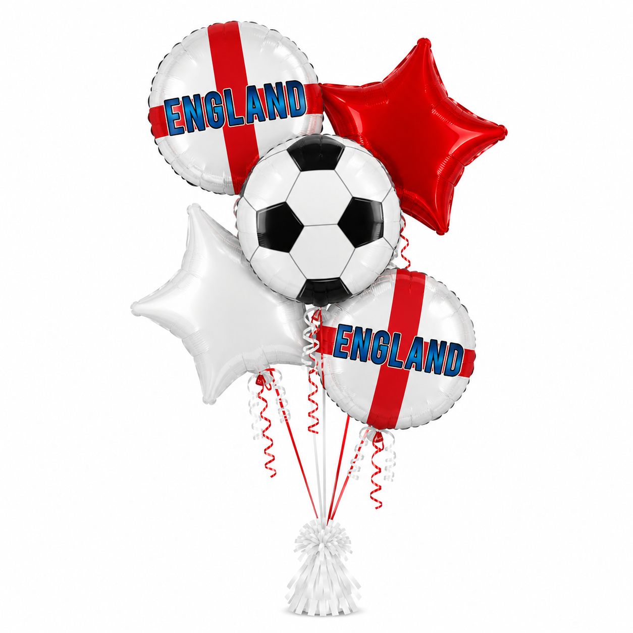 5 Foil Bouquet - Red & White England Football