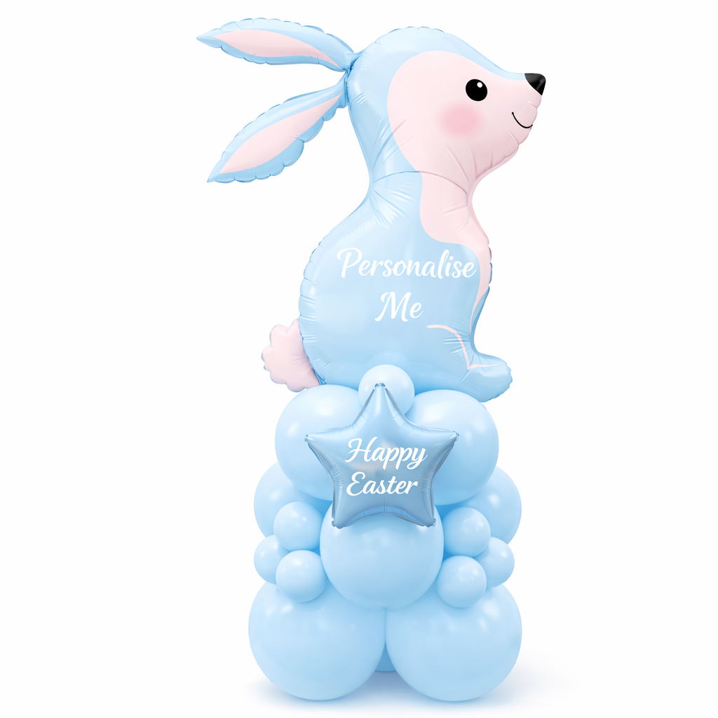 Personalised Easter Bunny Display 110cm - Pastel Blue