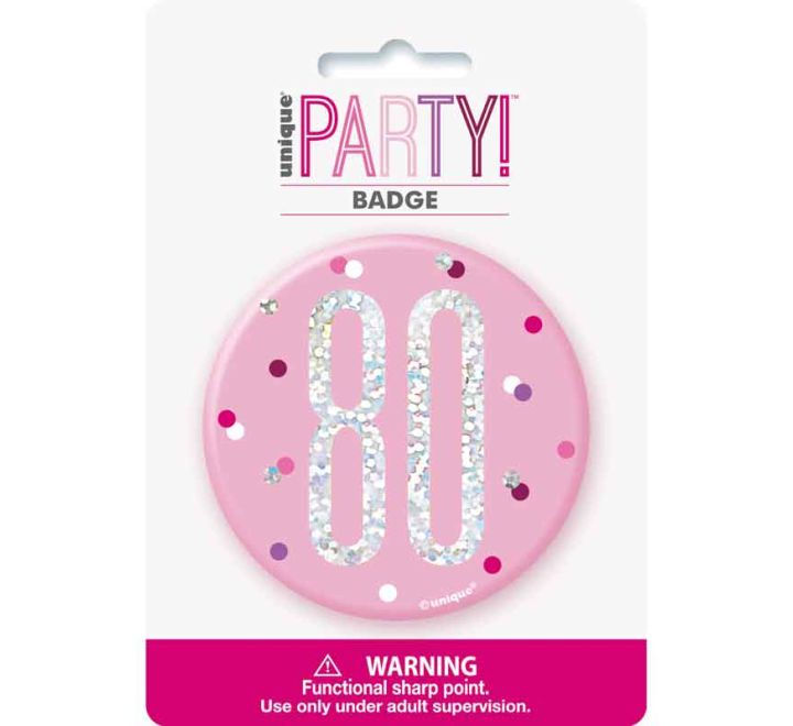 Thumbnail: Birthday Badge Age 13 - 90 - Pink