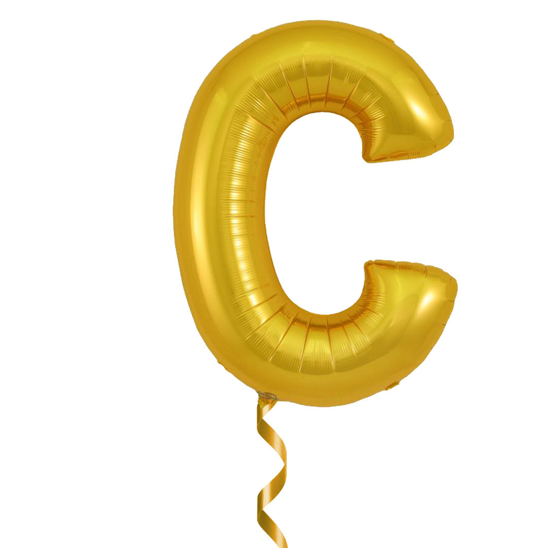 34" Gold Foil Balloon Letter - C