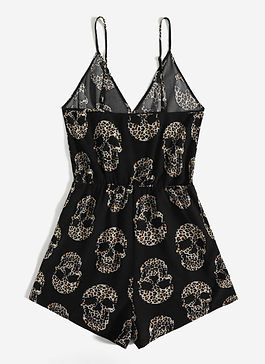 SHEIN VCAY Leopard Skeleton Print Cami Romper.jpeg