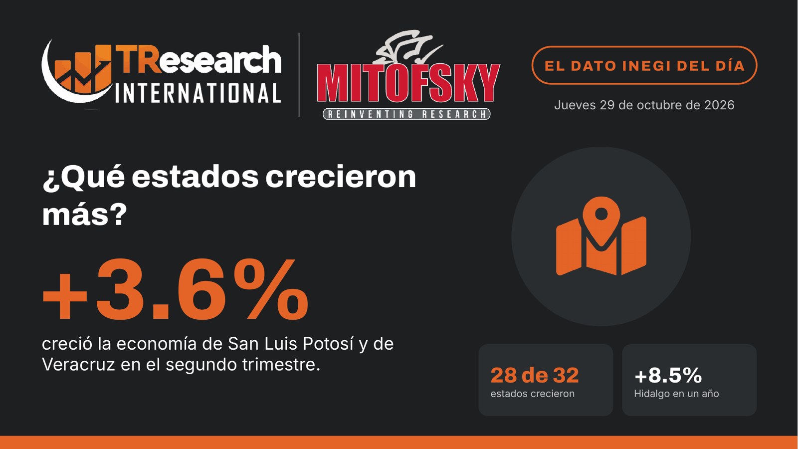 ¿Qué estados crecieron más? · Dato INEGI del día