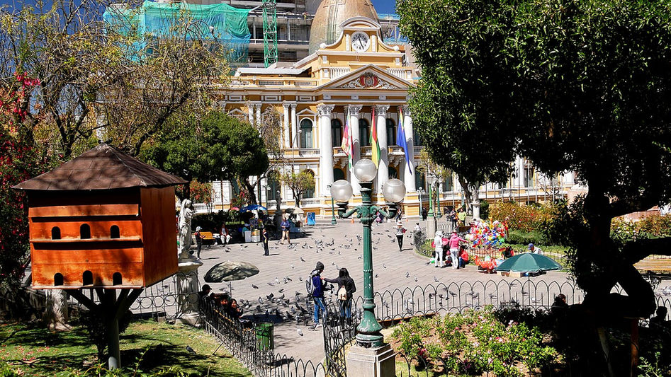 Plaza Murillo y Palacio de Gobierno en La Paz, Bolivia